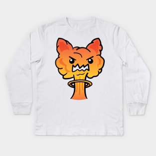 Angry Cat Explosion Catastrophe Kids Long Sleeve T-Shirt